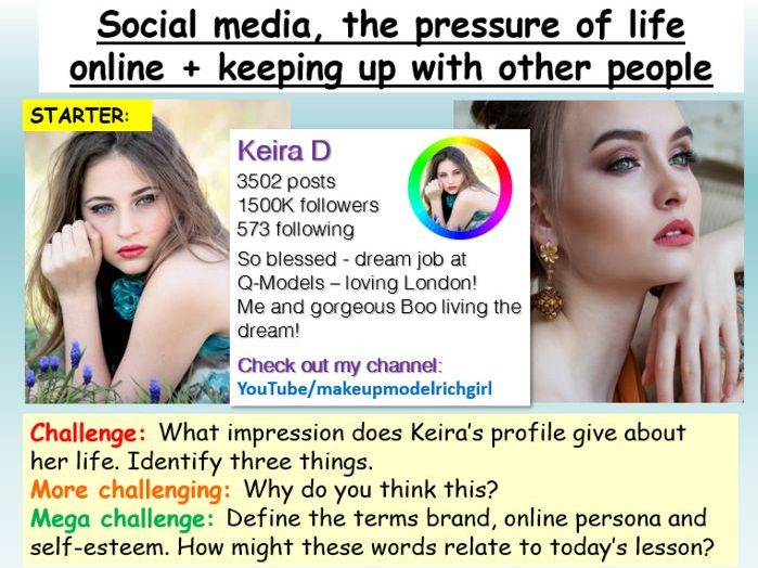 Social Media + Self-Esteem PSHE