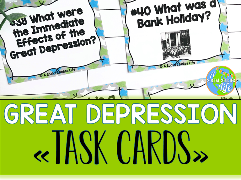 Great Depression TASK CARDS