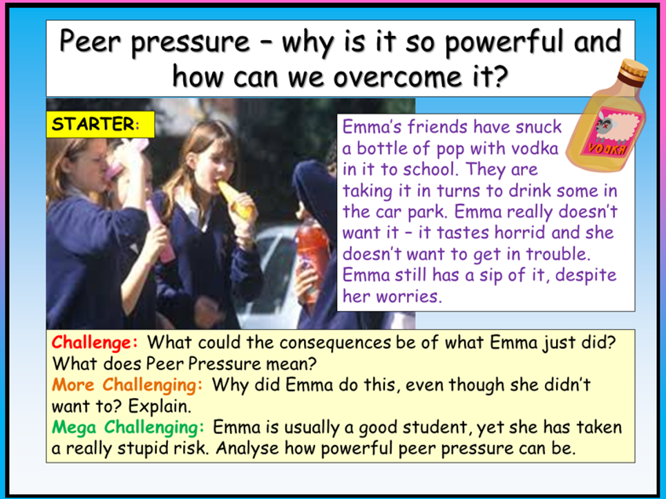 Peer Influence / Pressure + Bullying PSHE