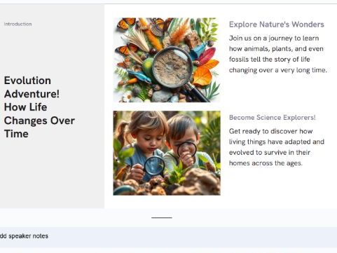 Evolution Adventure! - Assembly/Lesson - Informative Powerpoint
