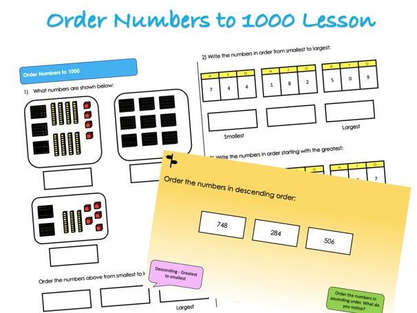 Year 3 Place Value - Order Numbers to 1000 Lesson