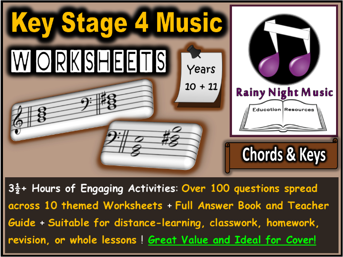Music Worksheets Chords and Keys